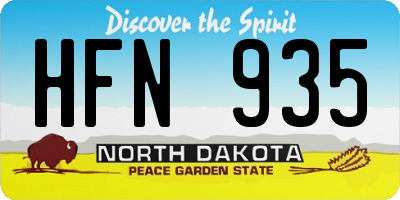 ND license plate HFN935