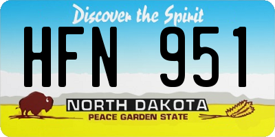 ND license plate HFN951