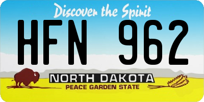 ND license plate HFN962