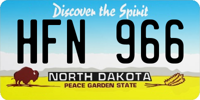 ND license plate HFN966