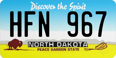 ND license plate HFN967