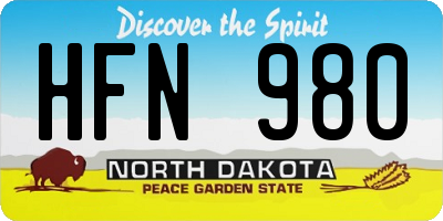 ND license plate HFN980