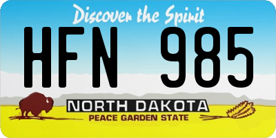 ND license plate HFN985