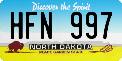 ND license plate HFN997