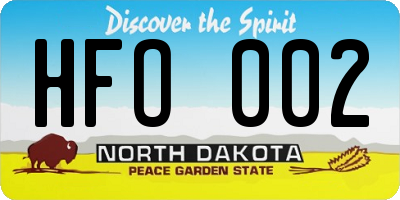 ND license plate HFO002