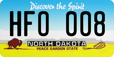 ND license plate HFO008