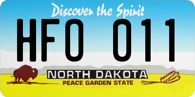 ND license plate HFO011