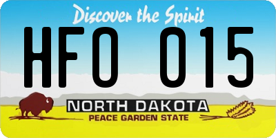 ND license plate HFO015