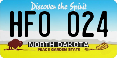 ND license plate HFO024