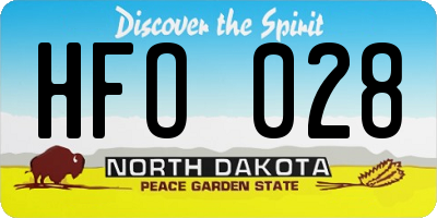 ND license plate HFO028