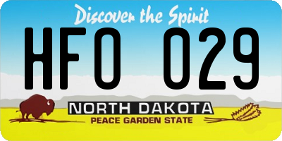 ND license plate HFO029