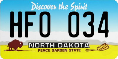 ND license plate HFO034