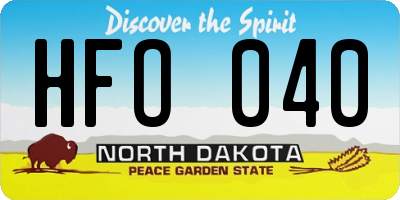 ND license plate HFO040