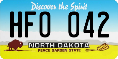 ND license plate HFO042