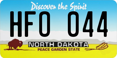 ND license plate HFO044