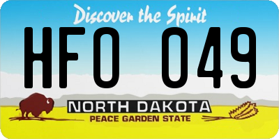 ND license plate HFO049