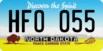 ND license plate HFO055