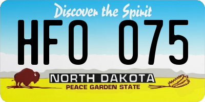 ND license plate HFO075