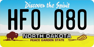 ND license plate HFO080