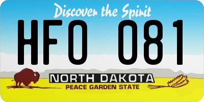 ND license plate HFO081