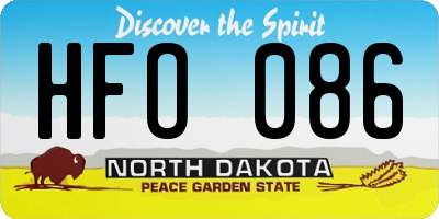 ND license plate HFO086
