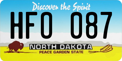 ND license plate HFO087