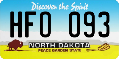 ND license plate HFO093