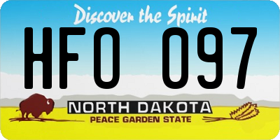 ND license plate HFO097