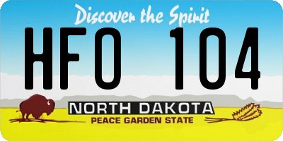 ND license plate HFO104