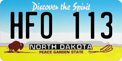 ND license plate HFO113