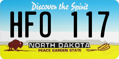 ND license plate HFO117