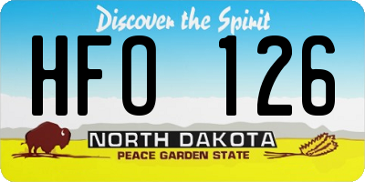 ND license plate HFO126