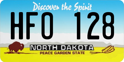 ND license plate HFO128