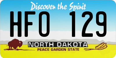 ND license plate HFO129