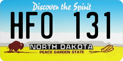 ND license plate HFO131