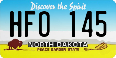 ND license plate HFO145