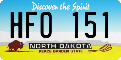 ND license plate HFO151