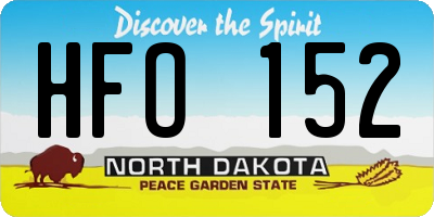 ND license plate HFO152