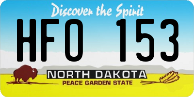 ND license plate HFO153