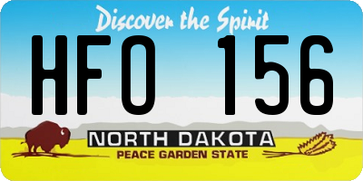 ND license plate HFO156