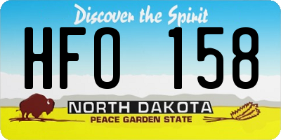 ND license plate HFO158