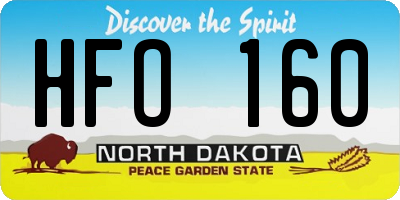 ND license plate HFO160