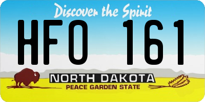 ND license plate HFO161