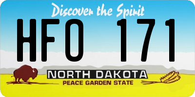 ND license plate HFO171