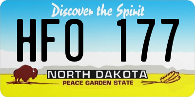 ND license plate HFO177