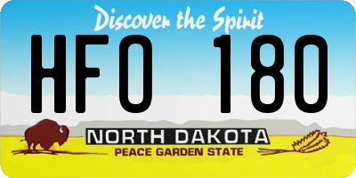 ND license plate HFO180