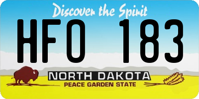 ND license plate HFO183