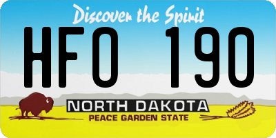 ND license plate HFO190