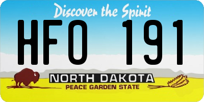ND license plate HFO191
