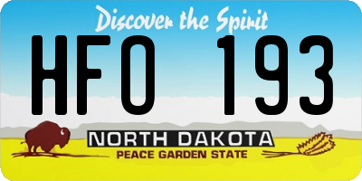 ND license plate HFO193